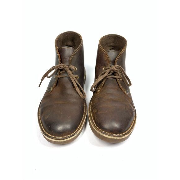Clarks Bushacre 2 Dark Brown Leather Chukka Boots Size Mens Size 8.5 main image 4